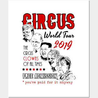 Political Circus Clowns World Tour 2019 by XeirePrint Posters and Art